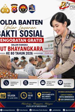Sambut Hari Bhayangkara ke-80, Polda Banten Gelar Pengobatan Gratis untuk Masyarakat